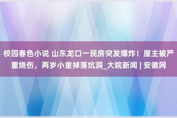 校园春色小说 山东龙口一民房突发爆炸！屋主被严重烧伤，两岁小童掉落炕洞_大皖新闻 | 安徽网