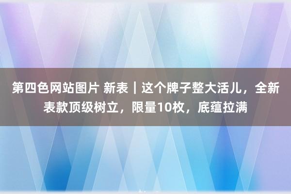 第四色网站图片 新表｜这个牌子整大活儿，全新表款顶级树立，限量10枚，底蕴拉满