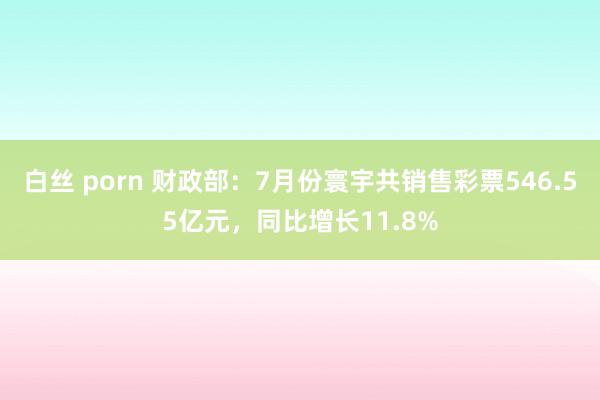 白丝 porn 财政部：7月份寰宇共销售彩票546.55亿元，同比增长11.8%