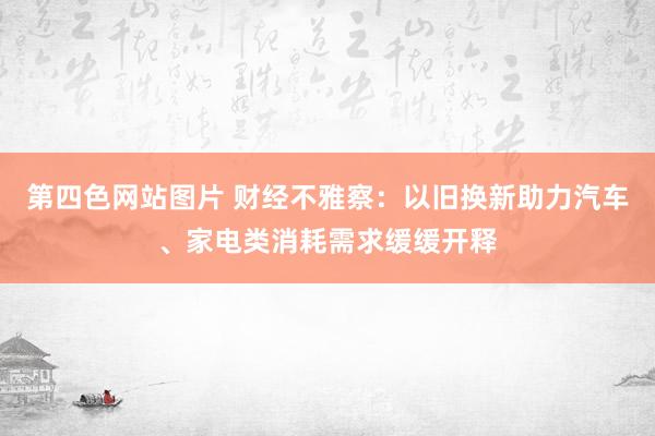 第四色网站图片 财经不雅察：以旧换新助力汽车、家电类消耗需求缓缓开释