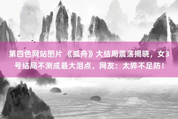 第四色网站图片 《孤舟》大结局震荡揭晓，女3号结局不测成最大泪点，网友：太猝不足防！