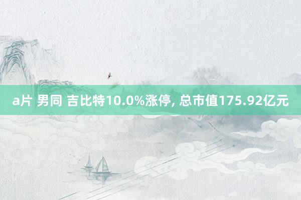 a片 男同 吉比特10.0%涨停， 总市值175.92亿元