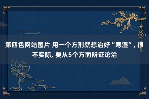 第四色网站图片 用一个方剂就想治好“寒湿”， 很不实际， 要从5个方面辨证论治