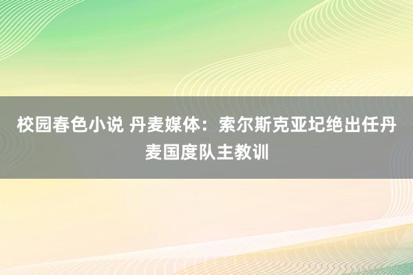 校园春色小说 丹麦媒体：索尔斯克亚圮绝出任丹麦国度队主教训