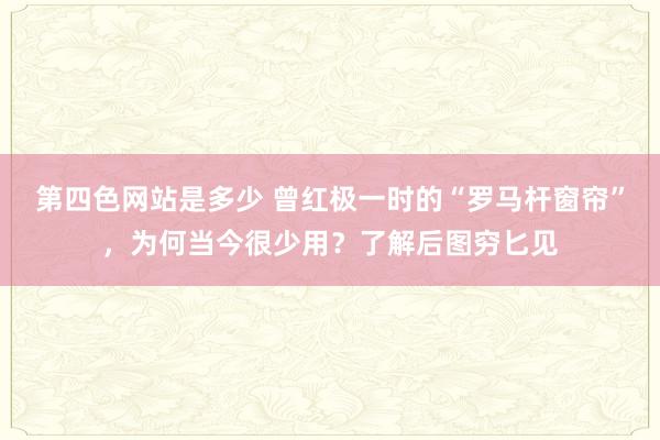 第四色网站是多少 曾红极一时的“罗马杆窗帘”，为何当今很少用？了解后图穷匕见