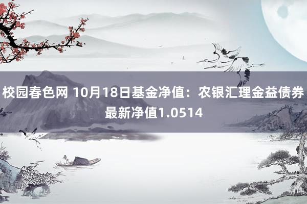 校园春色网 10月18日基金净值：农银汇理金益债券最新净值1.0514