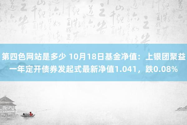 第四色网站是多少 10月18日基金净值：上银团聚益一年定开债券发起式最新净值1.041，跌0.08%