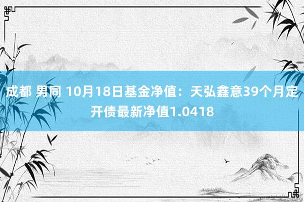 成都 男同 10月18日基金净值：天弘鑫意39个月定开债最新净值1.0418