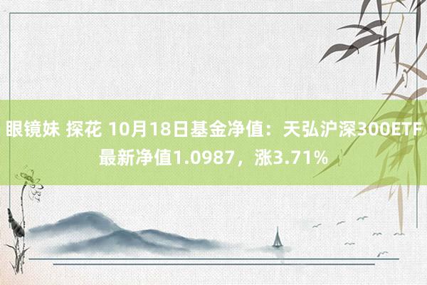 眼镜妹 探花 10月18日基金净值：天弘沪深300ETF最新净值1.0987，涨3.71%