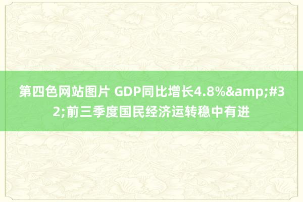 第四色网站图片 GDP同比增长4.8%&#32;前三季度国民经济运转稳中有进