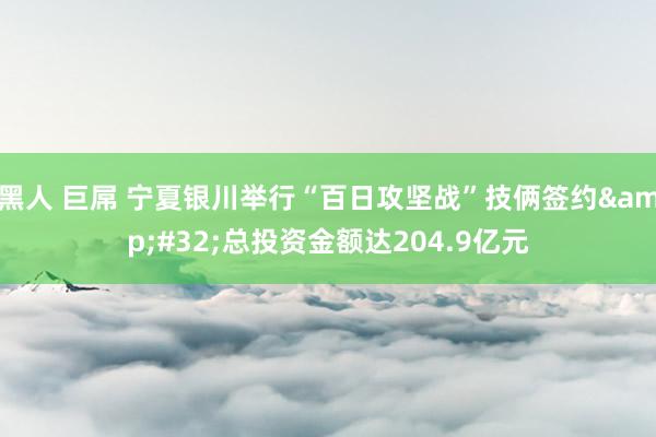 黑人 巨屌 宁夏银川举行“百日攻坚战”技俩签约&#32;总投资金额达204.9亿元