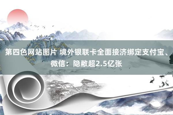 第四色网站图片 境外银联卡全面接济绑定支付宝、微信：隐敝超2.5亿张