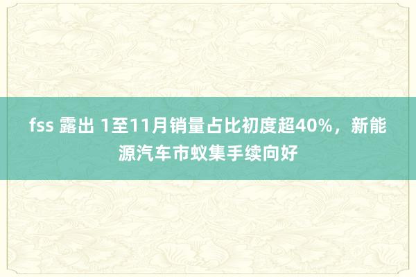 fss 露出 1至11月销量占比初度超40%，新能源汽车市蚁集手续向好