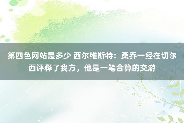 第四色网站是多少 西尔维斯特：桑乔一经在切尔西评释了我方，他是一笔合算的交游