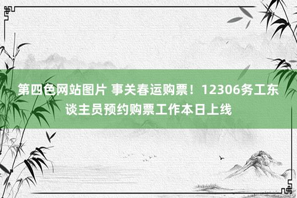 第四色网站图片 事关春运购票！12306务工东谈主员预约购票工作本日上线