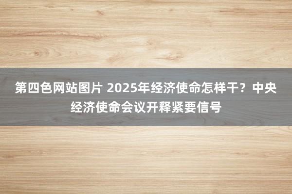 第四色网站图片 2025年经济使命怎样干？中央经济使命会议开释紧要信号