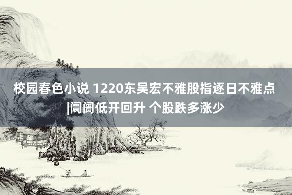 校园春色小说 1220东吴宏不雅股指逐日不雅点 |阛阓低开回升 个股跌多涨少