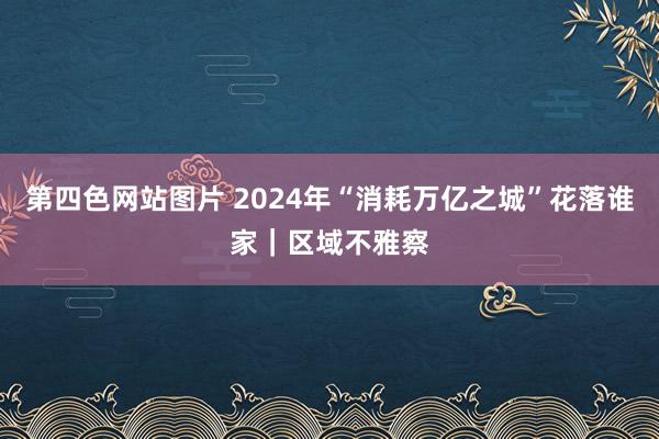 第四色网站图片 2024年“消耗万亿之城”花落谁家｜区域不雅察