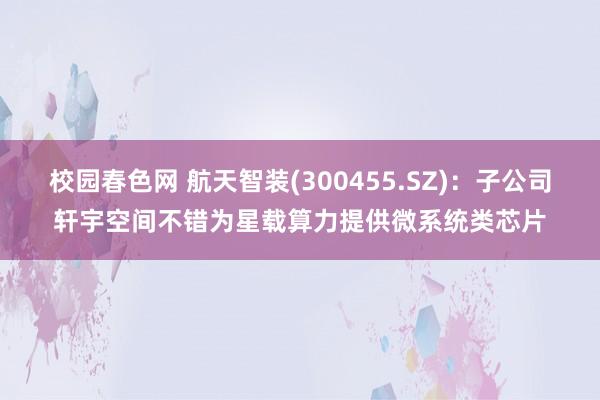 校园春色网 航天智装(300455.SZ)：子公司轩宇空间不错为星载算力提供微系统类芯片