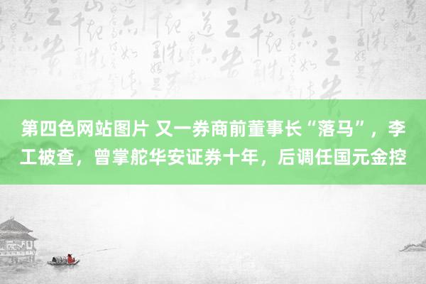 第四色网站图片 又一券商前董事长“落马”，李工被查，曾掌舵华安证券十年，后调任国元金控