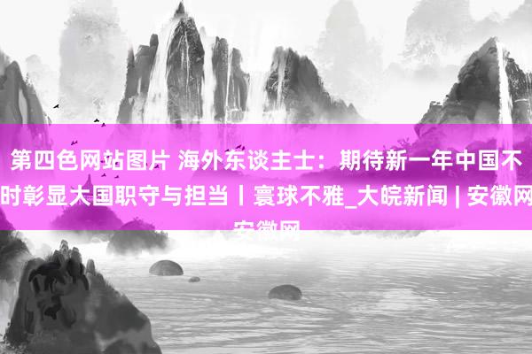 第四色网站图片 海外东谈主士：期待新一年中国不时彰显大国职守与担当丨寰球不雅_大皖新闻 | 安徽网