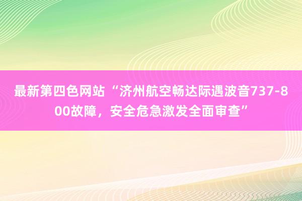 最新第四色网站 “济州航空畅达际遇波音737-800故障，安全危急激发全面审查”