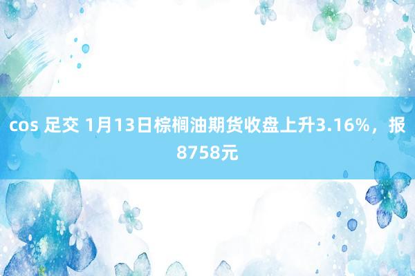 cos 足交 1月13日棕榈油期货收盘上升3.16%，报8758元