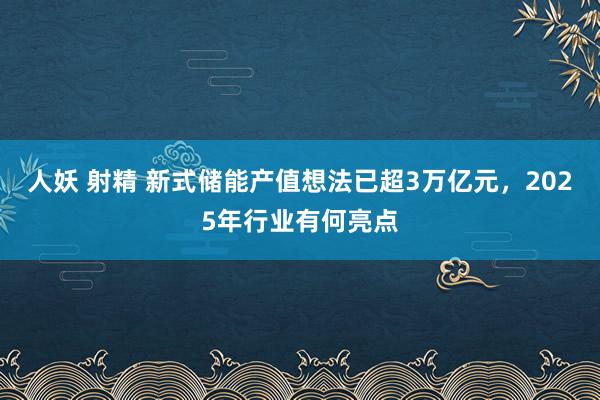 人妖 射精 新式储能产值想法已超3万亿元，2025年行业有何亮点