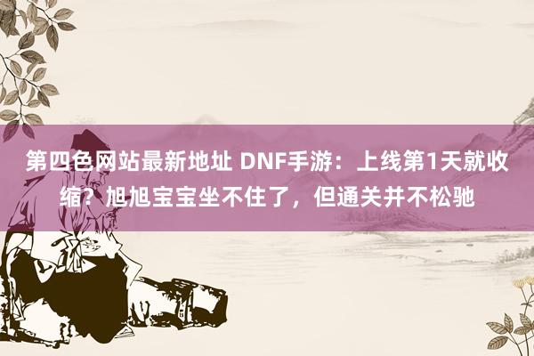 第四色网站最新地址 DNF手游：上线第1天就收缩？旭旭宝宝坐不住了，但通关并不松驰