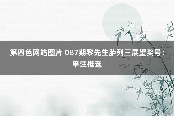 第四色网站图片 087期黎先生胪列三展望奖号：单注推选